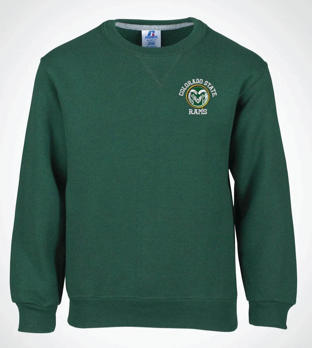 CSU Rams Green Dri Power Fleece Crew Sweatshirt BT Green and