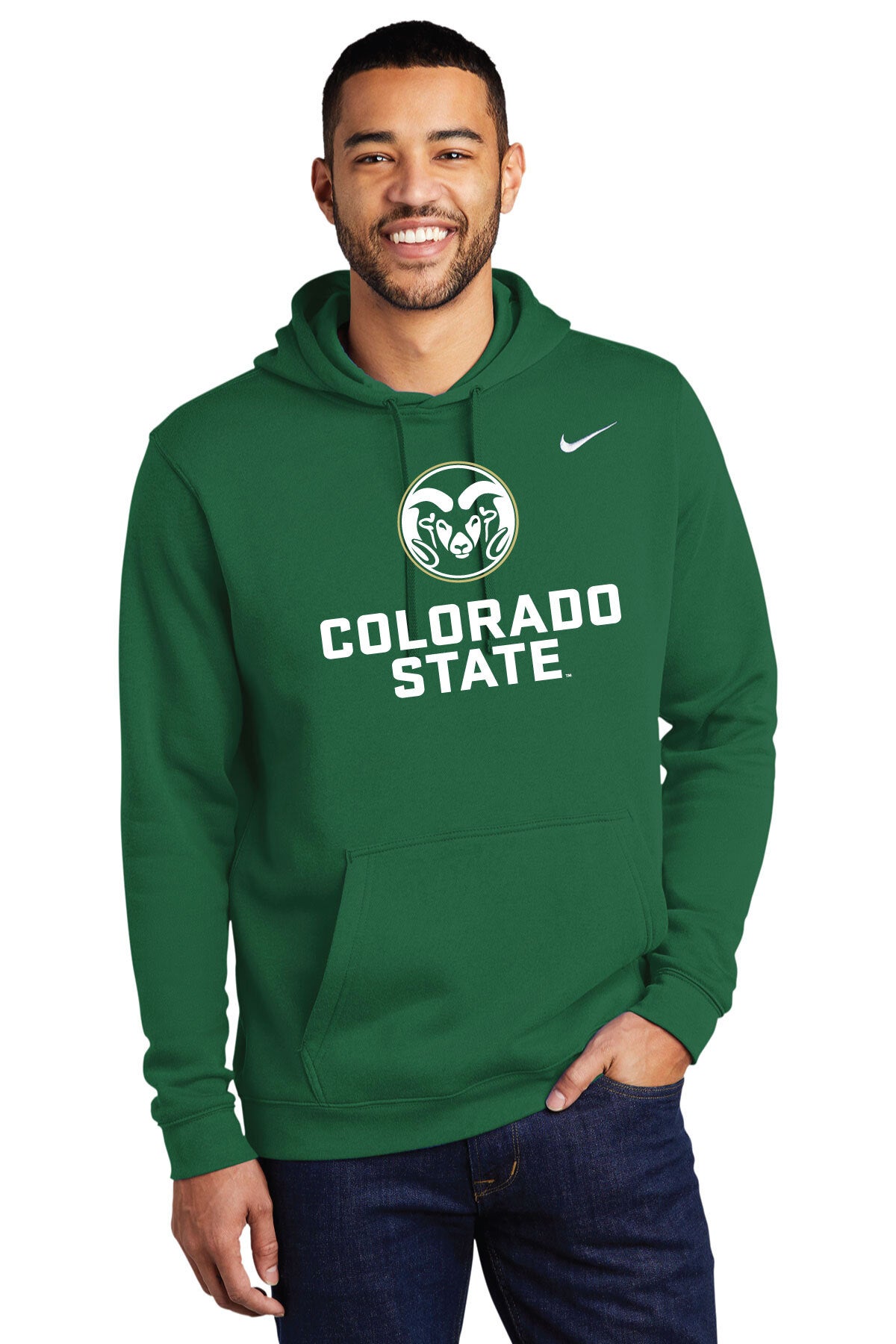 CSU Rams Green Nike Club Fleece Pullover Hoodie BT Green and Gold Shop